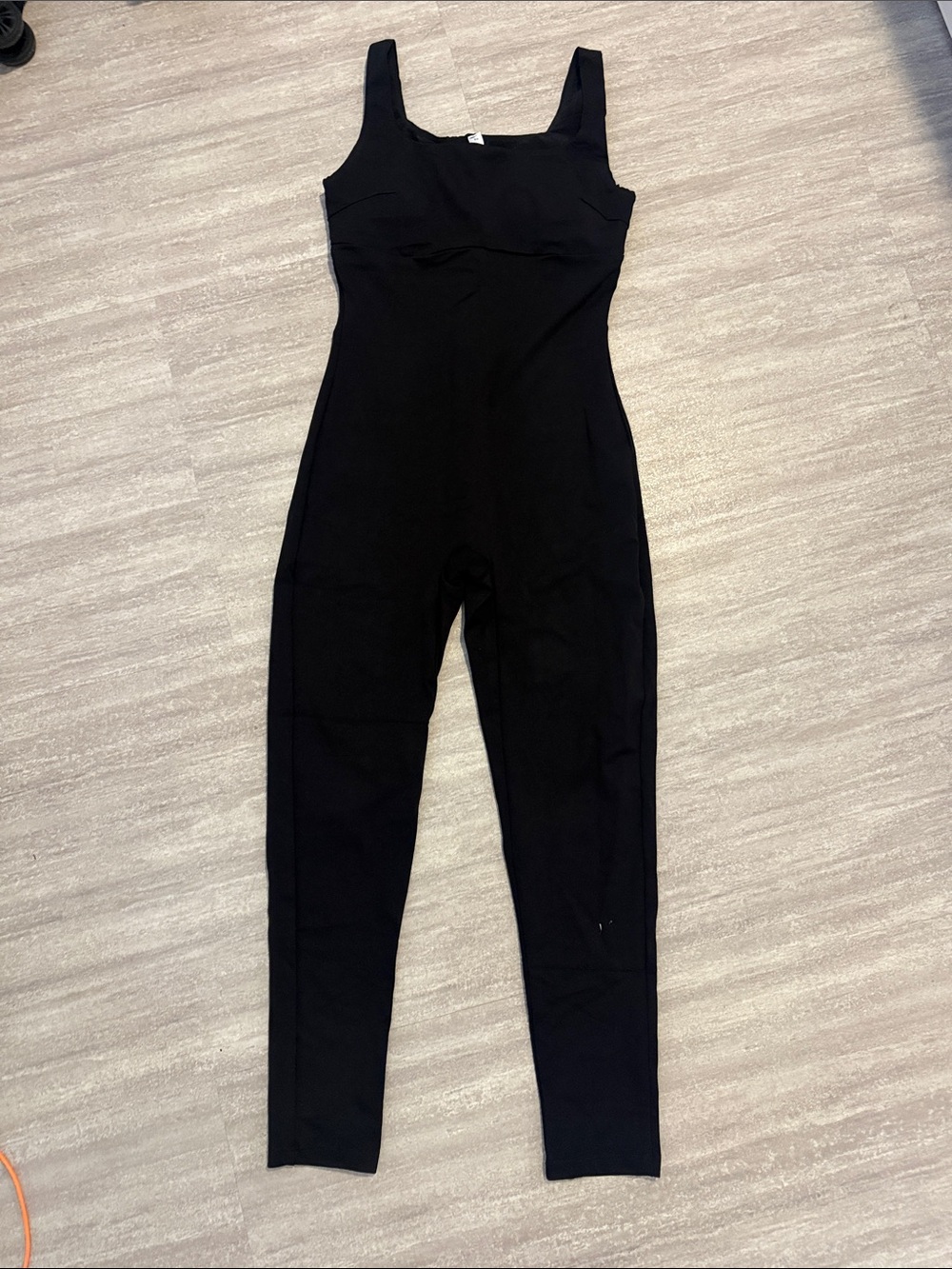 Classic Black Square-Neck Jumpsuit